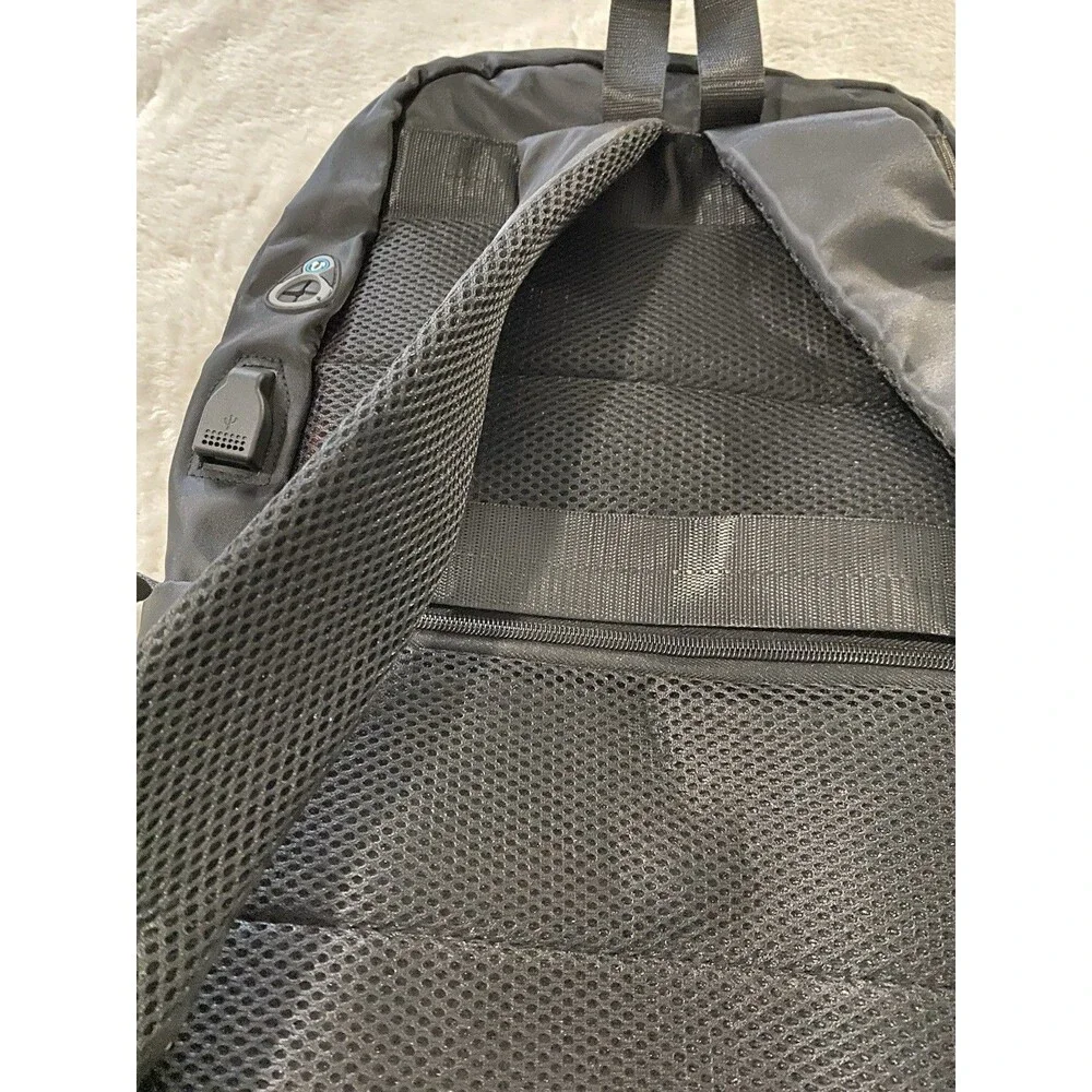 Students Black Laptop Backpack With USB Charging Port Travel School Commuter Bag